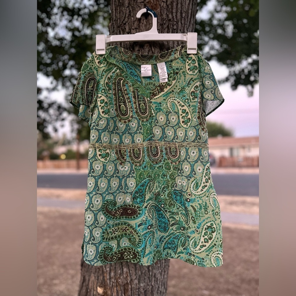 Emma James Teal and Olive Paisley Blouse